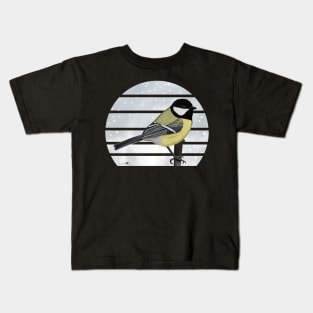 Great Titmouse Bird Illustration Kids T-Shirt